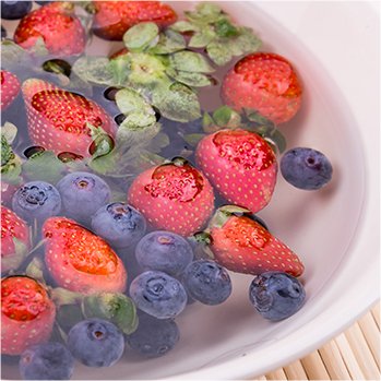 Washing vegetables and fruit